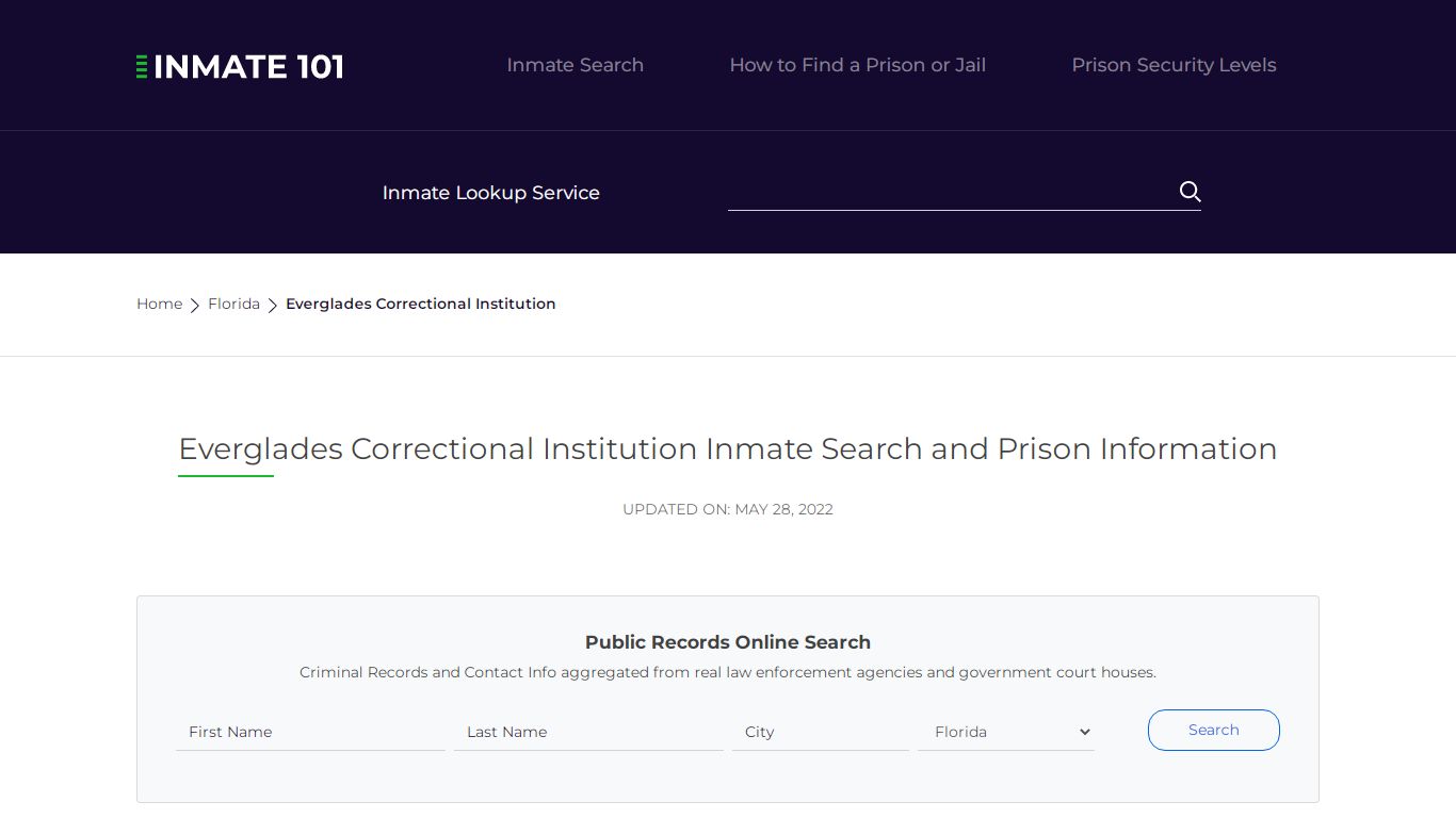 Everglades Correctional Institution Inmate Search, Visitation, Phone no ...